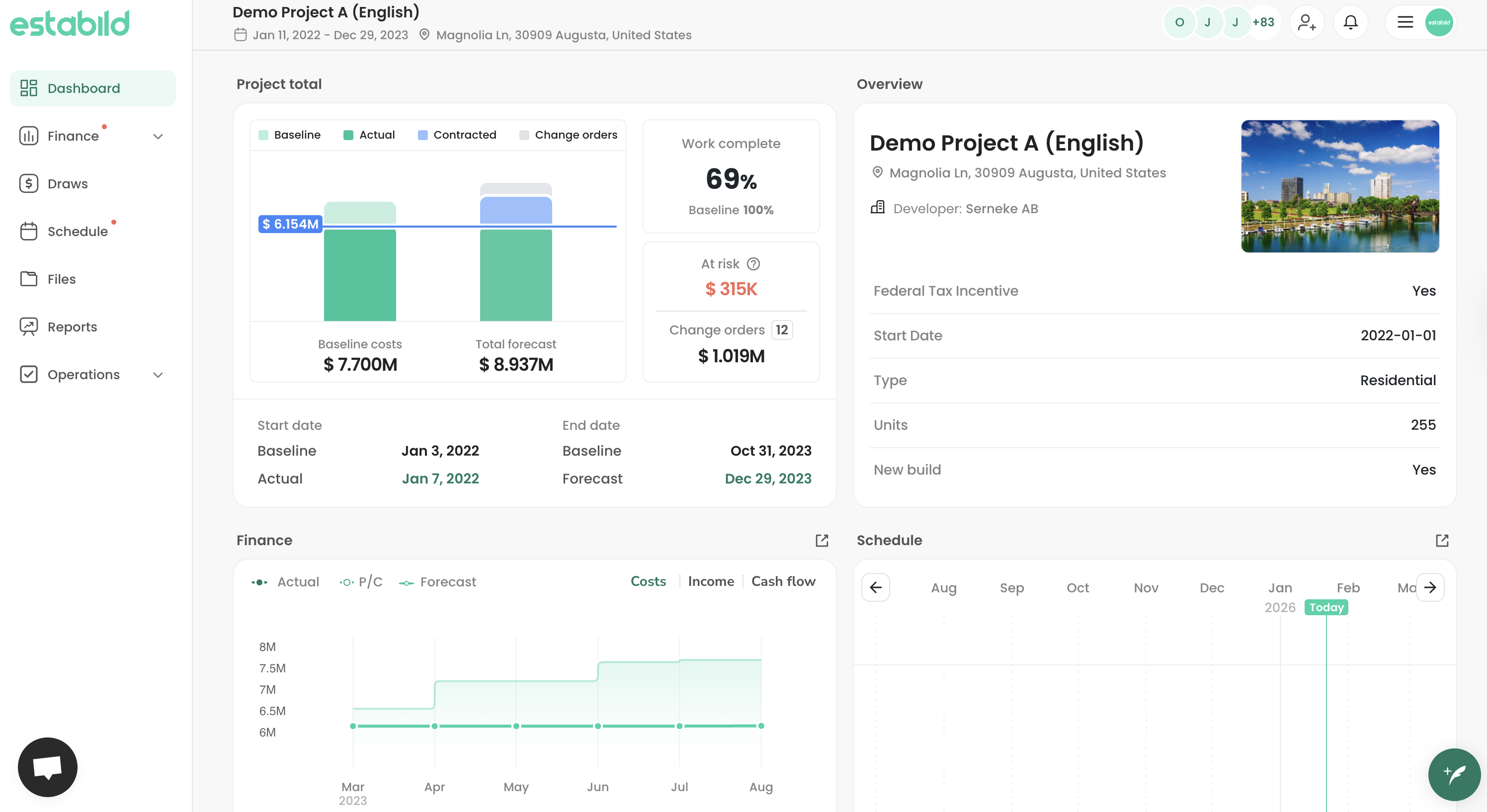 Estabild Dashboard Interface