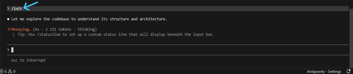 Running /init in Claude Code
