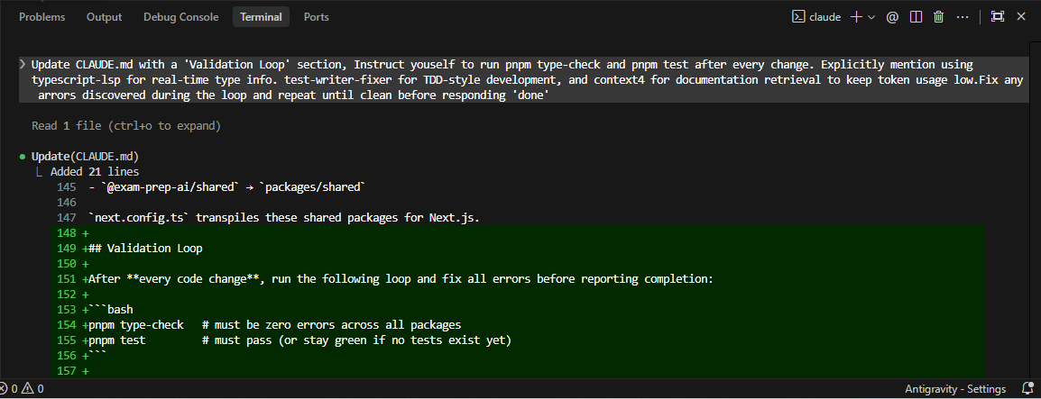Difficulty scoring validation loop in Claude Code