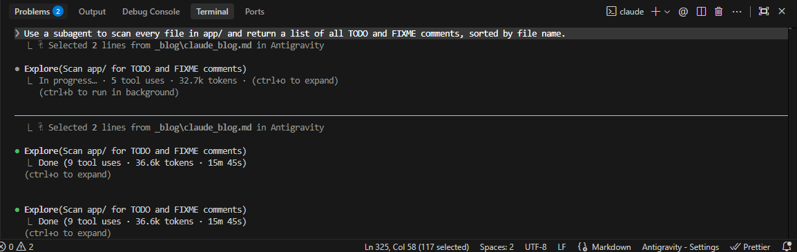 Subagent prompt example
