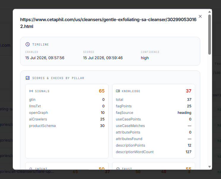 Agent KITS extracted page audit log