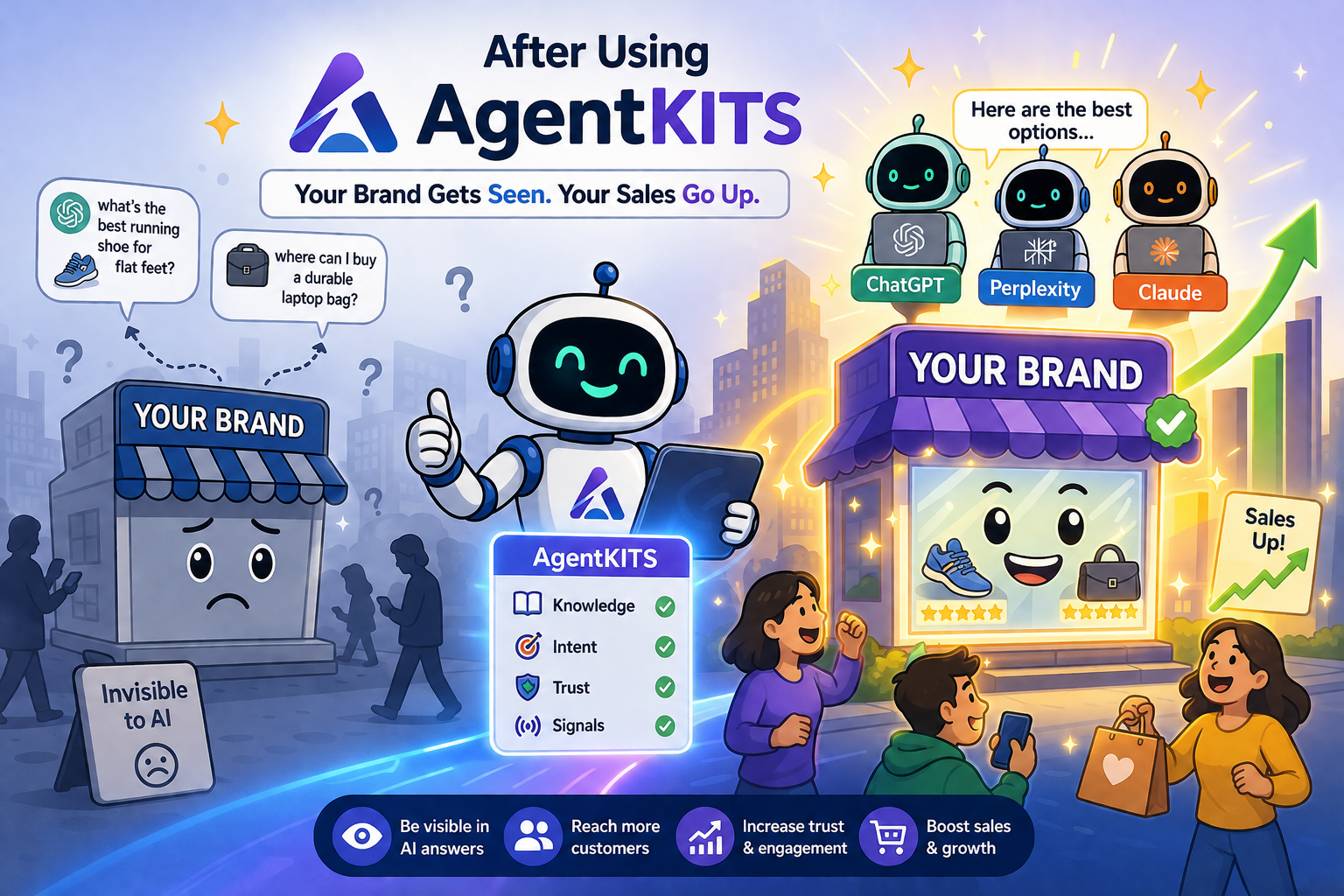AI shopping recommendation illustration